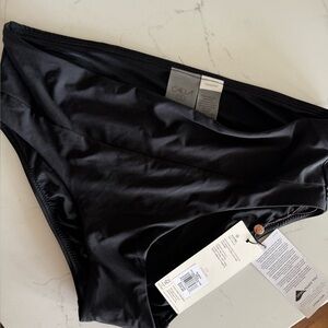 Women's Black Mid Rise Swim Bottoms